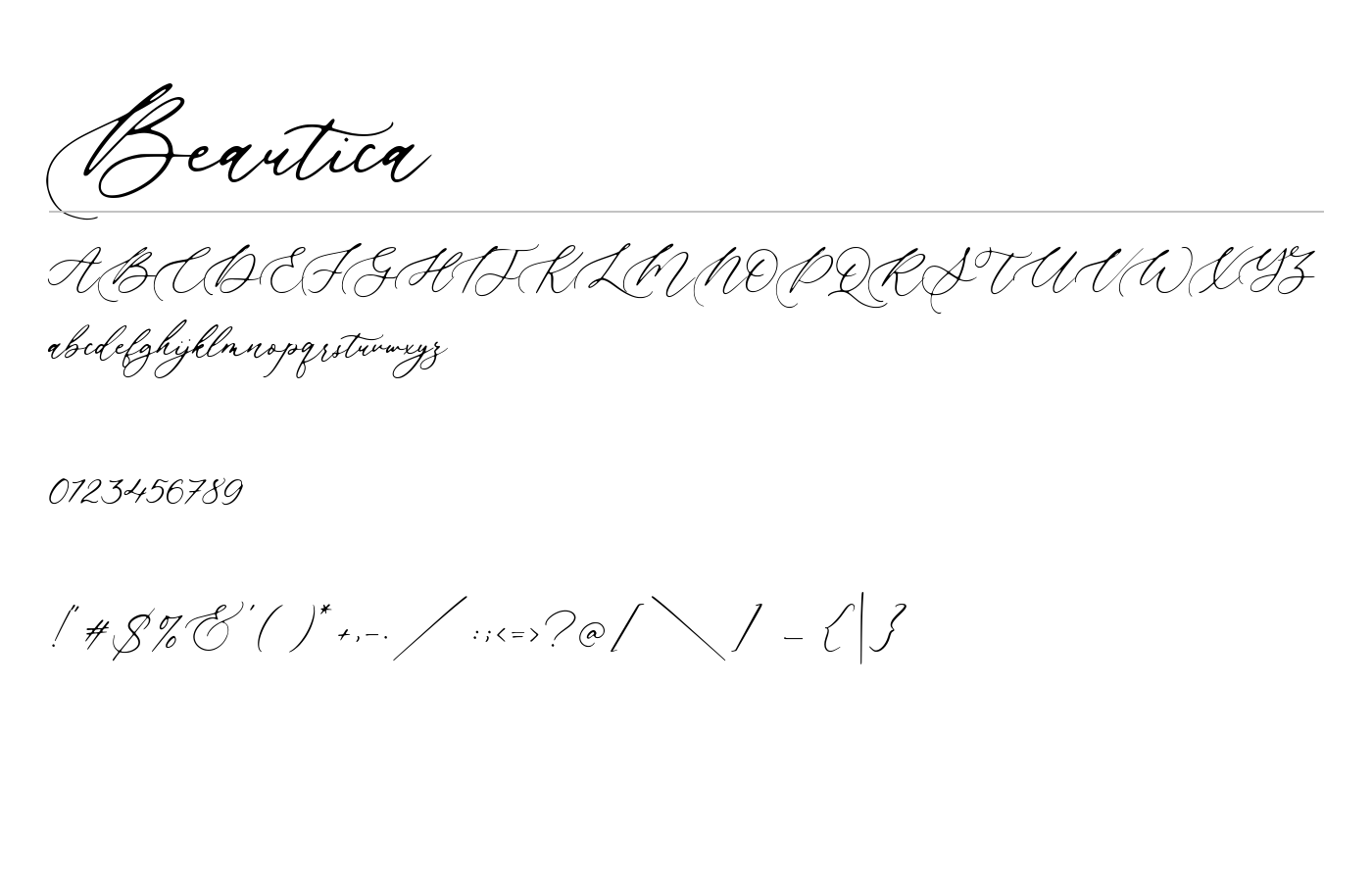 Beautica Font preview
