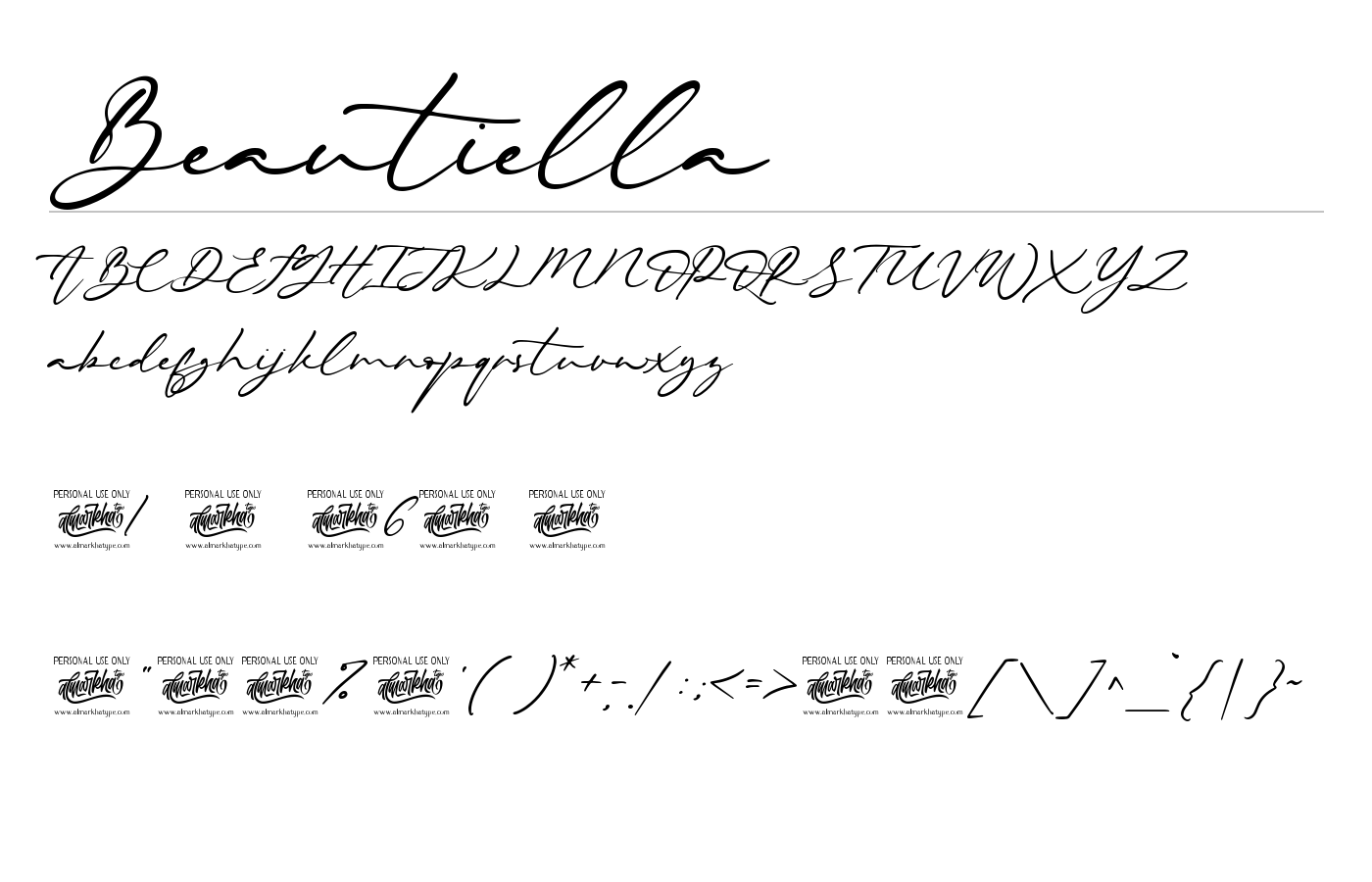 Beautiella Font preview