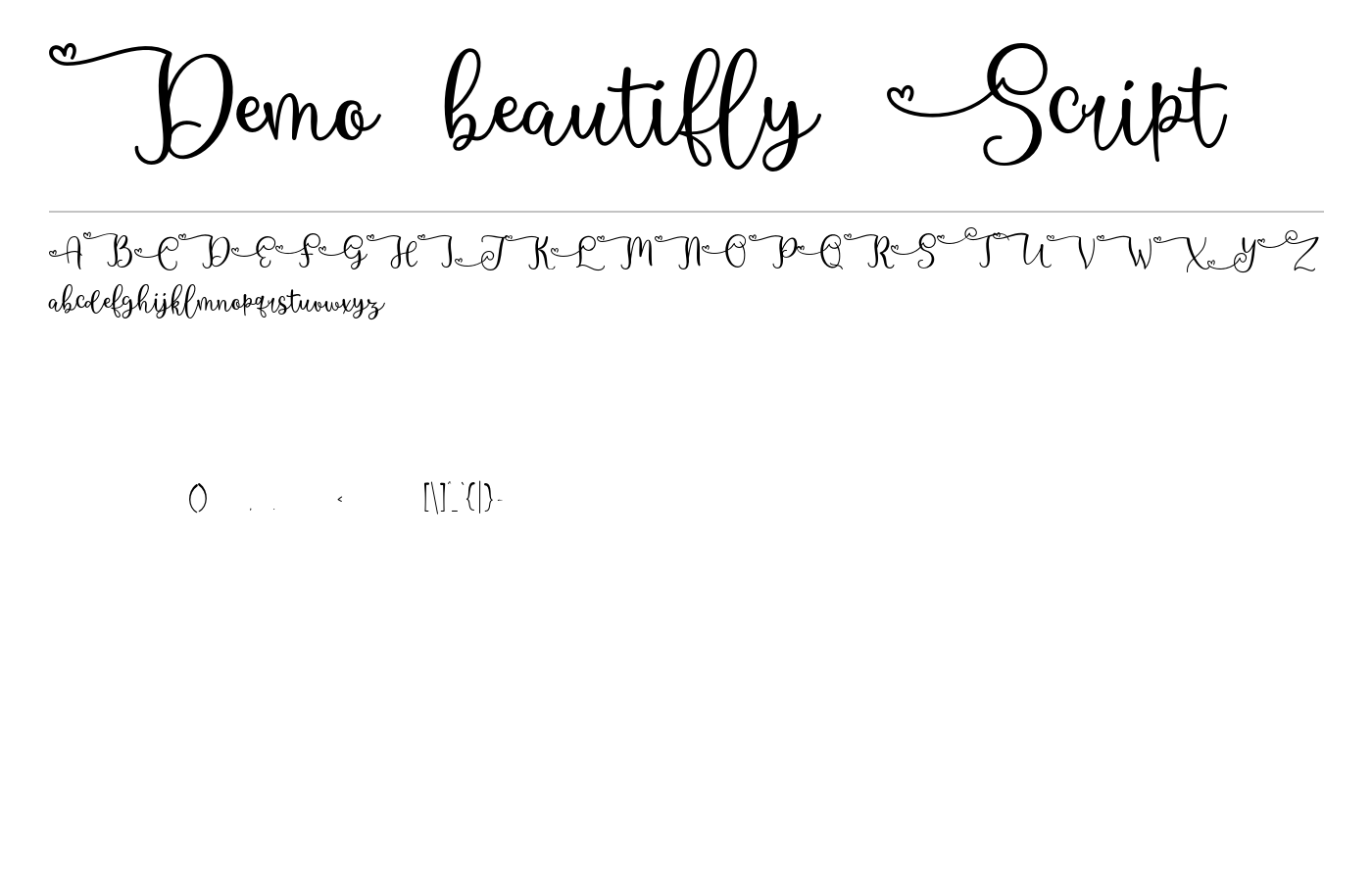 Demo beautifly Font preview