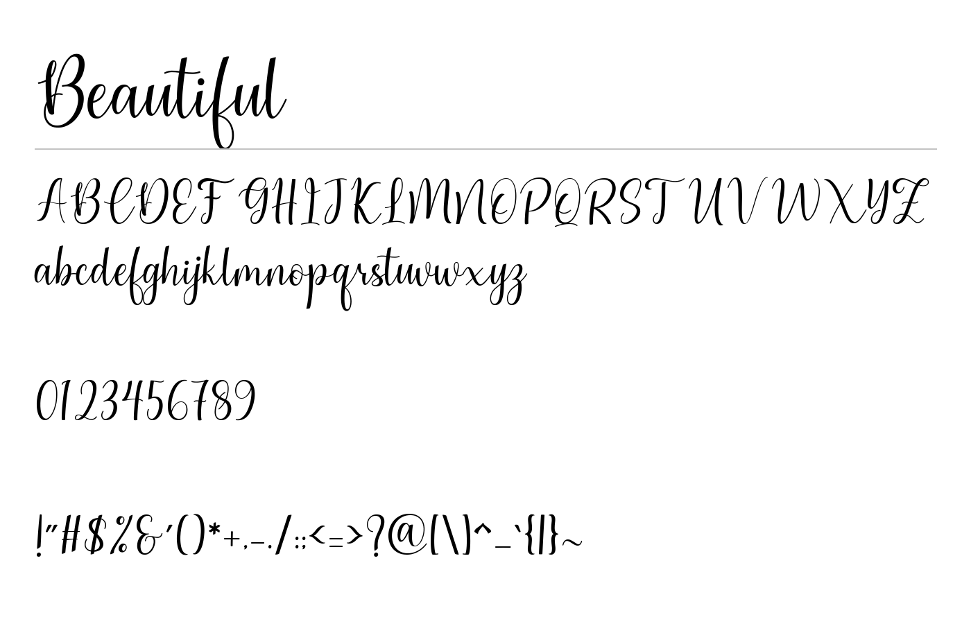 Beautiful Font preview