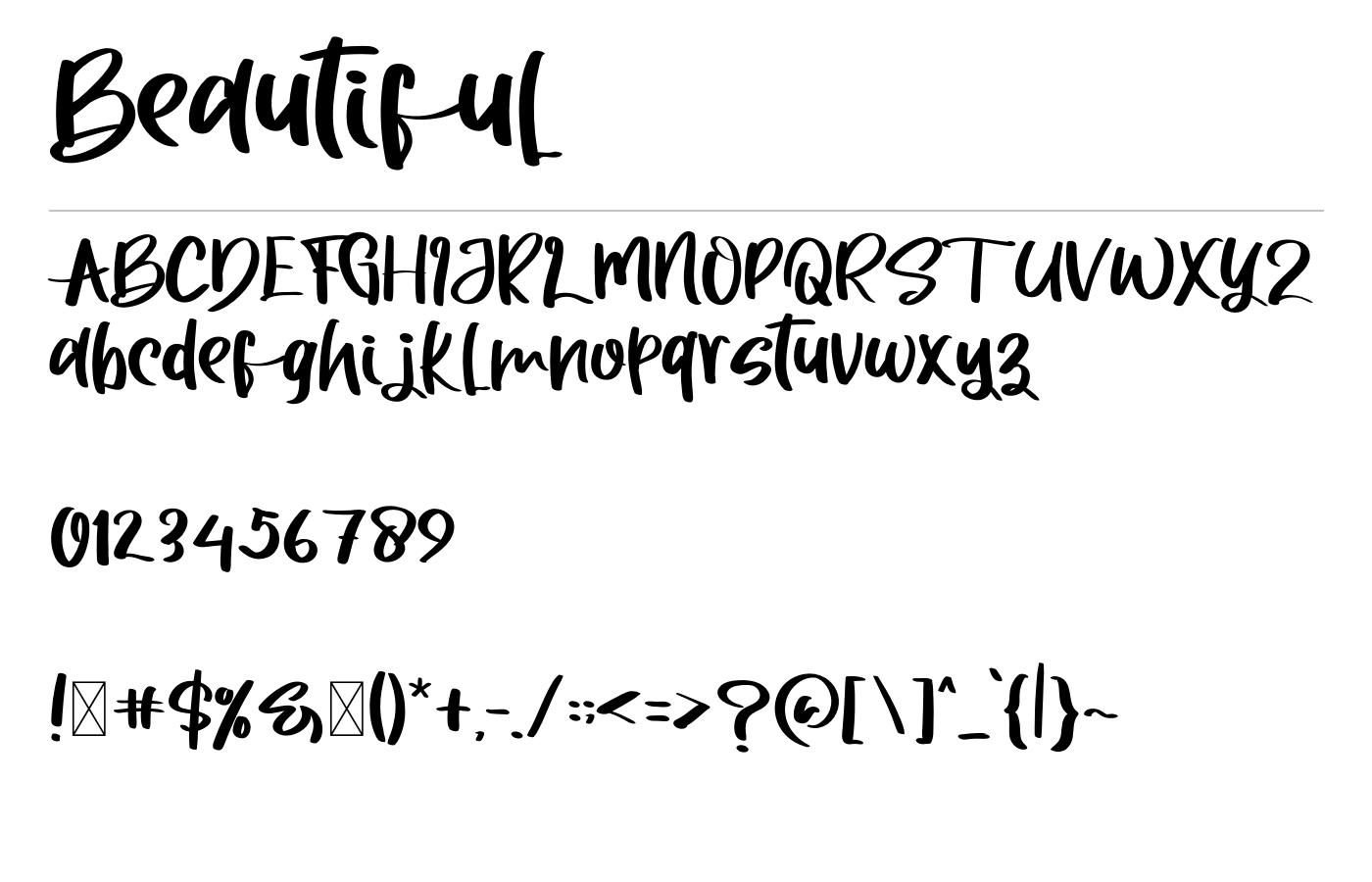 Beautiful Font preview