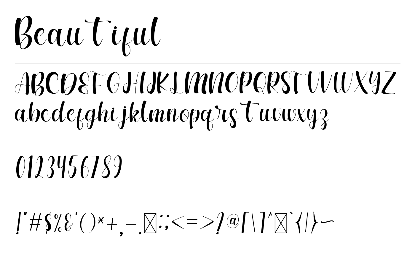 Beautiful Font preview