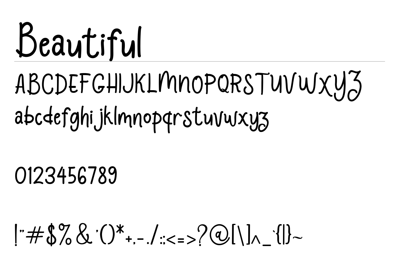 Beautiful Font preview