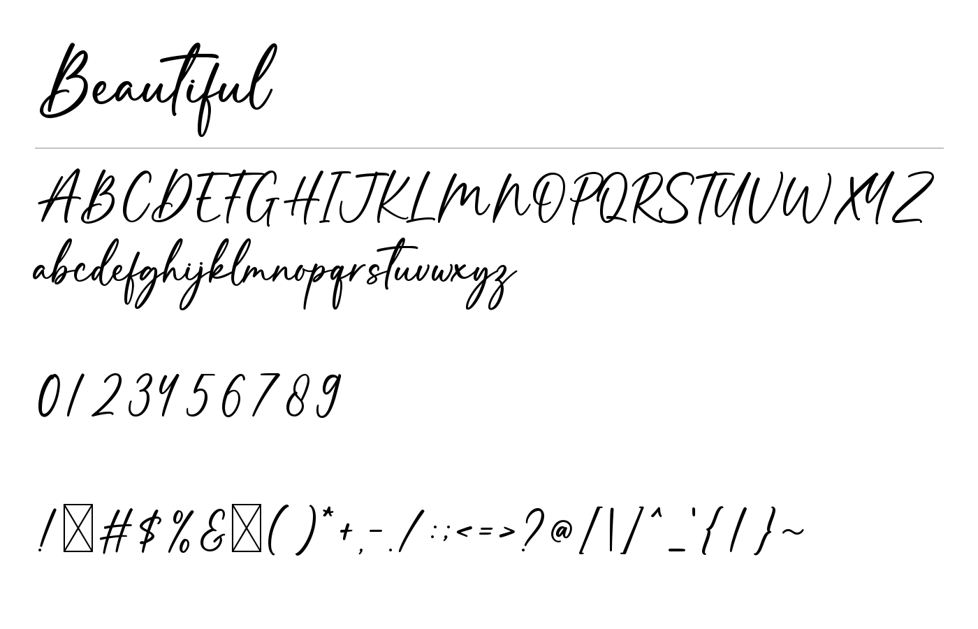 Beautiful Font preview
