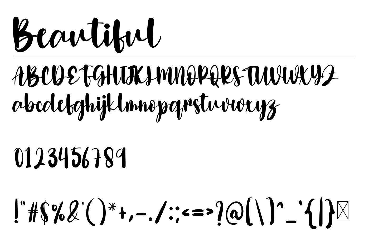 Beautiful Font preview