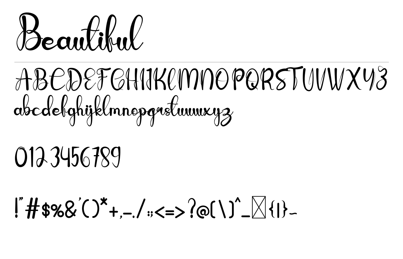 Beautiful Font preview
