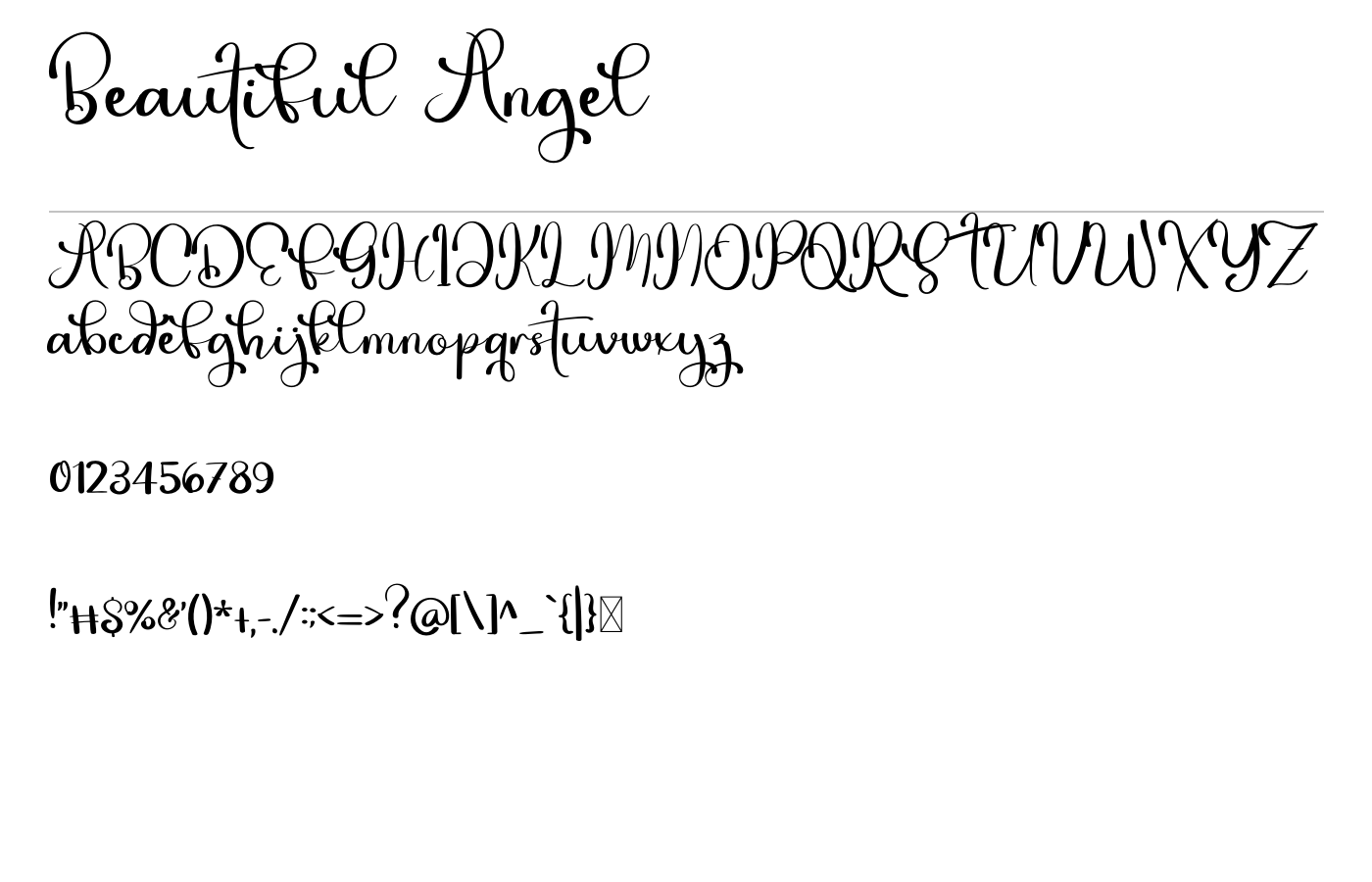 Beautiful Angel Font preview