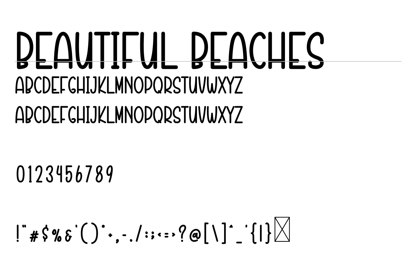 Beautiful Beaches Font preview