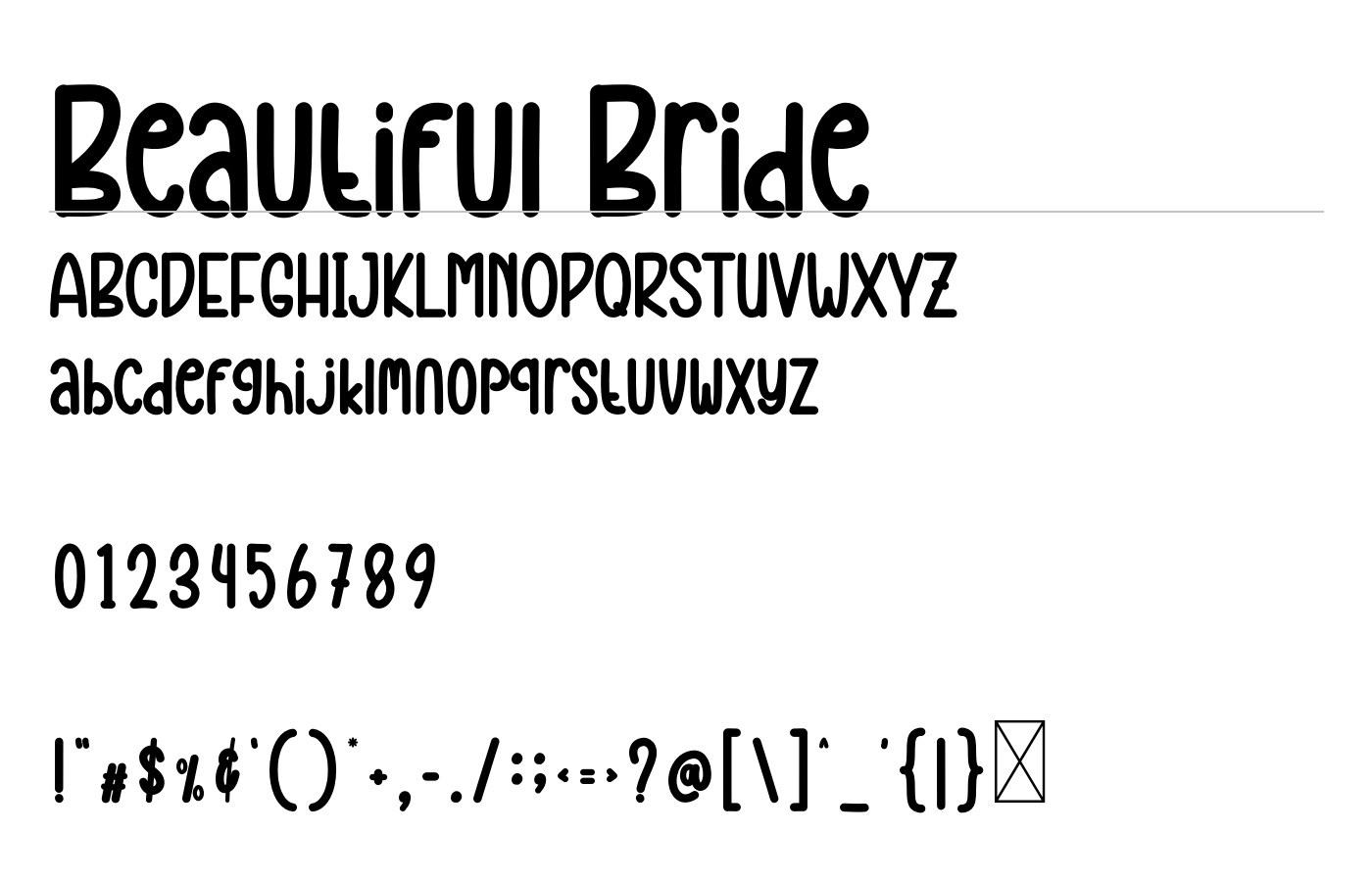 Beautiful Bride Font preview