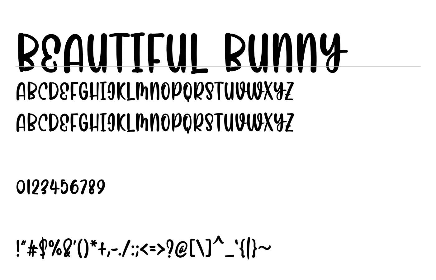 Beautiful Bunny Font preview