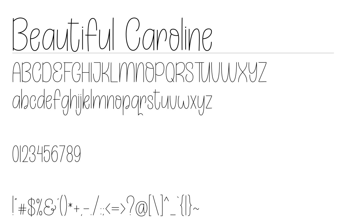 Beautiful Caroline Font preview