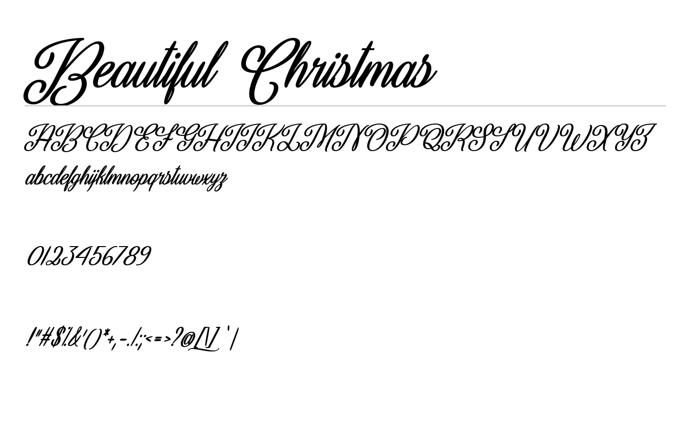 Beautiful Christmas Font preview
