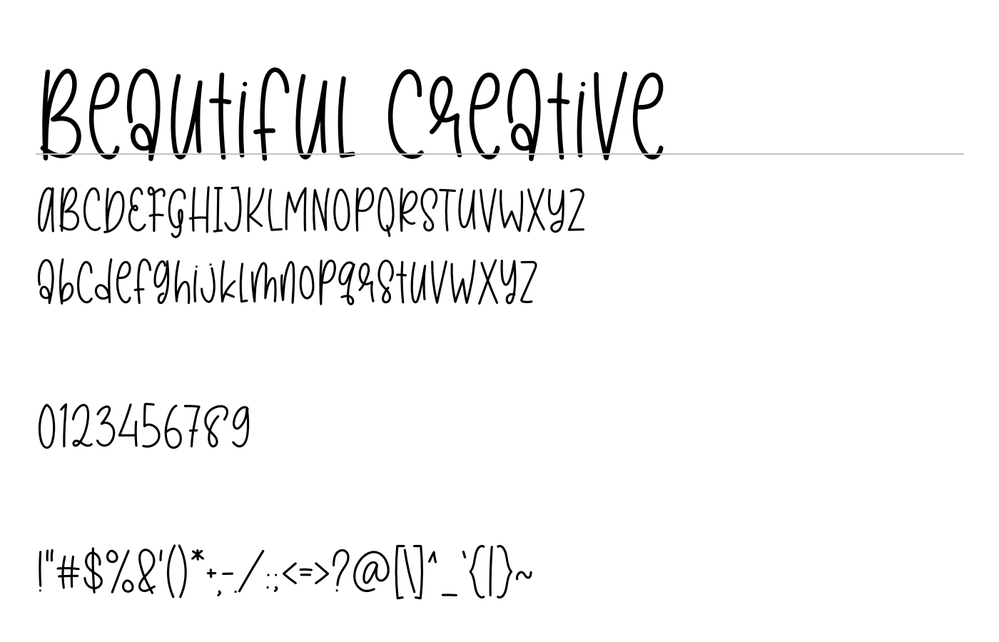 Beautiful Creative Font preview