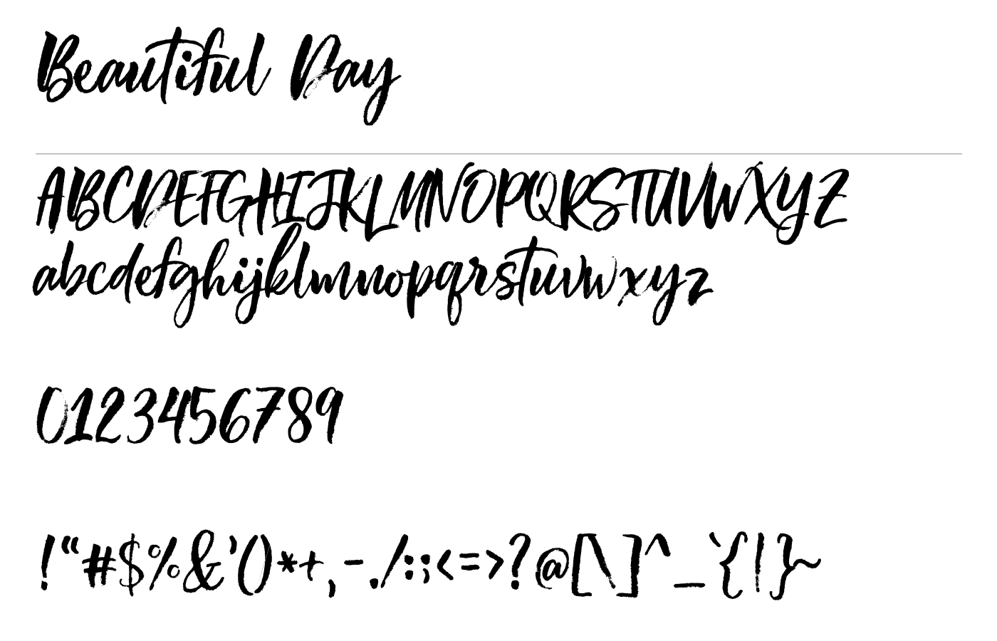 Beautiful Day Font preview