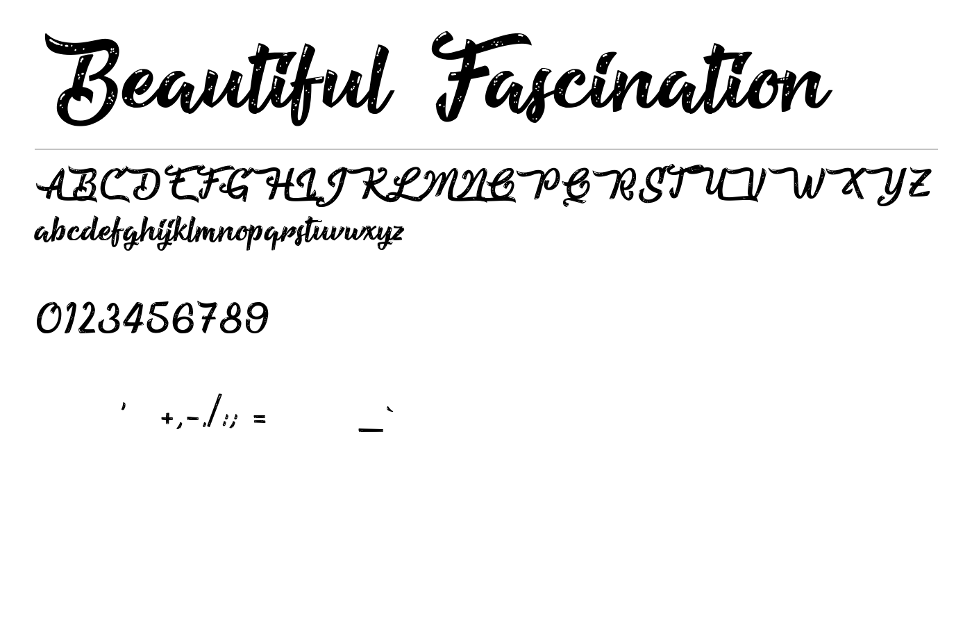 Beautiful Fascination Font preview