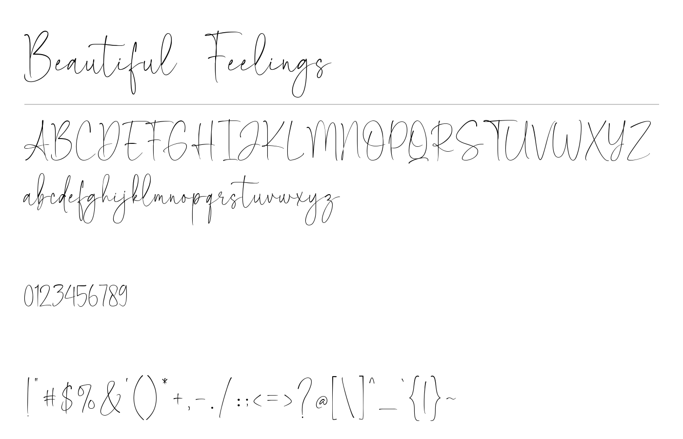 Beautiful Feelings Font preview