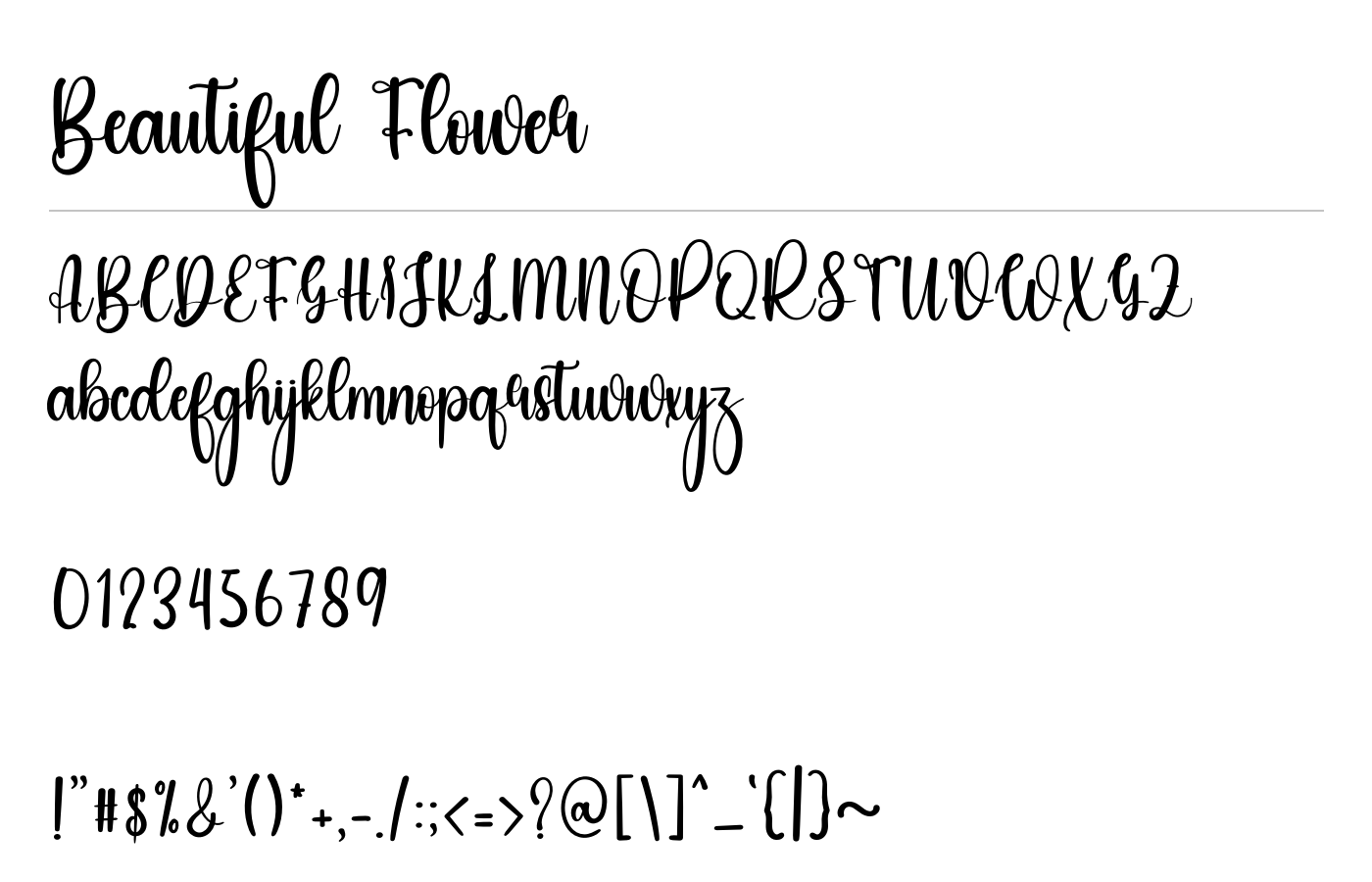 Beautiful Flower Font preview