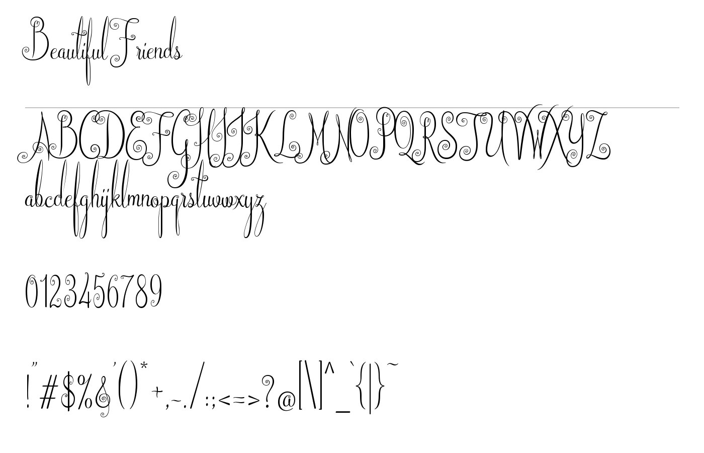 Beautiful Friends Font preview