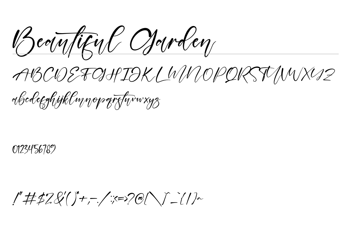 Beautiful Garden Font preview