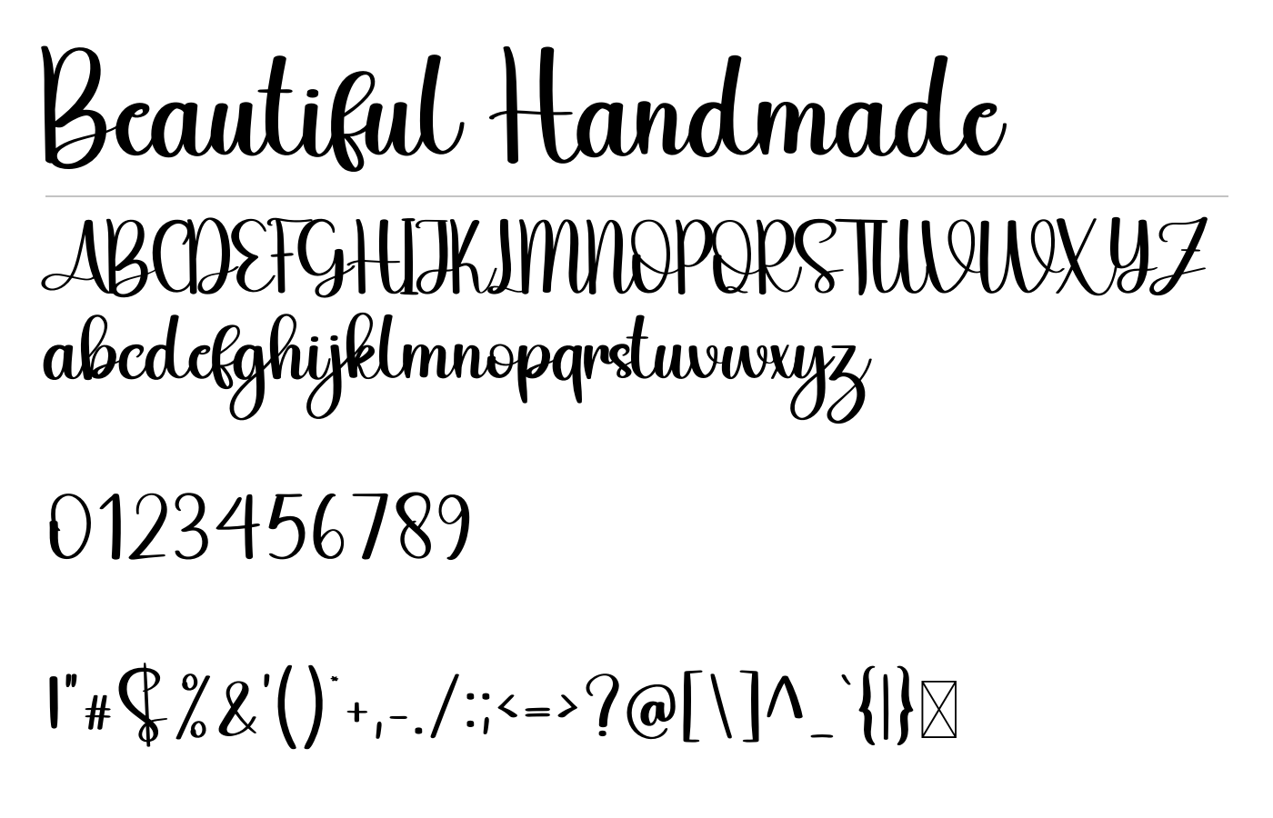 Beautiful Handmade Font preview