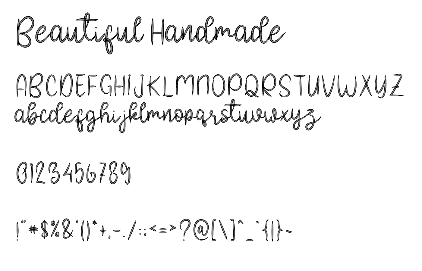 Beautiful Handmade Font preview