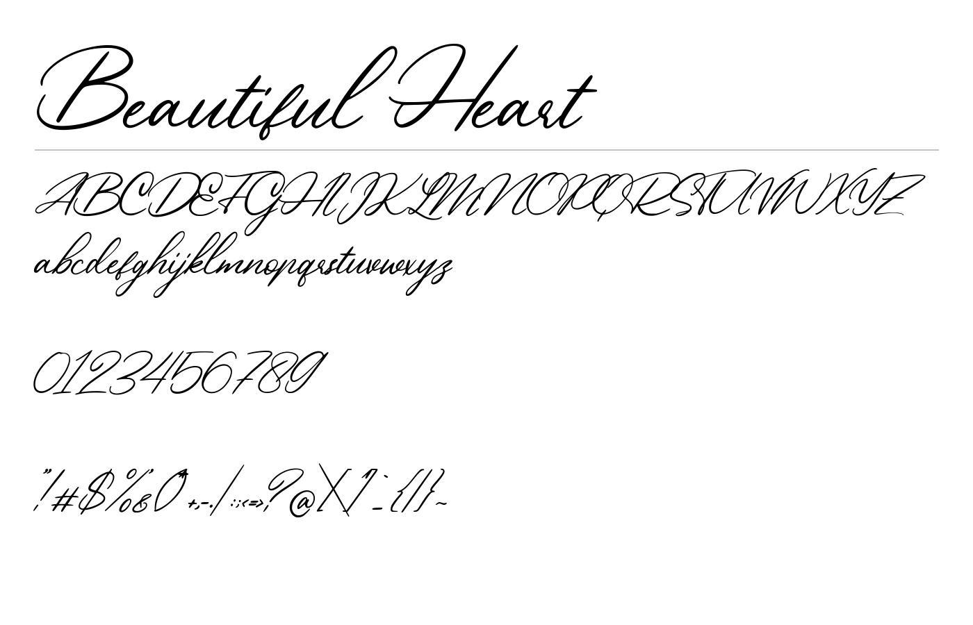 Beautiful Heart Font preview