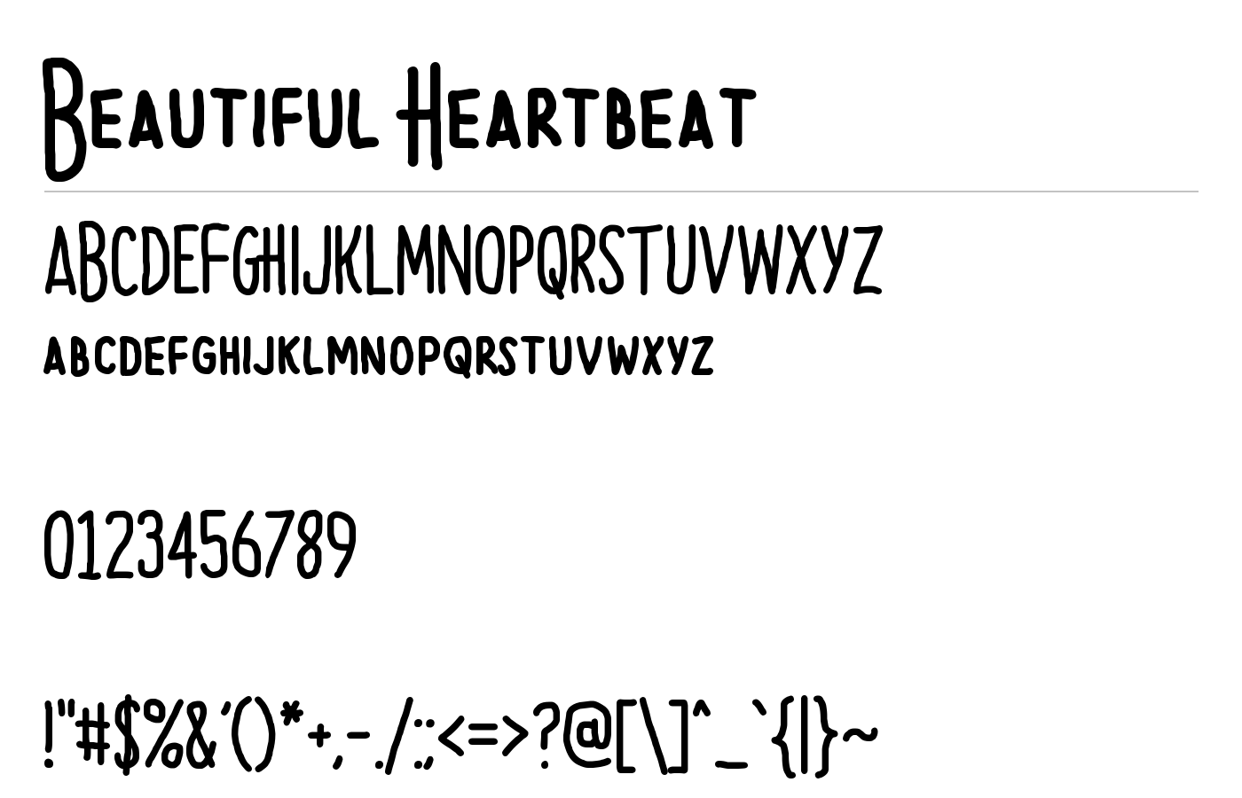 Beautiful Heartbeat Font preview