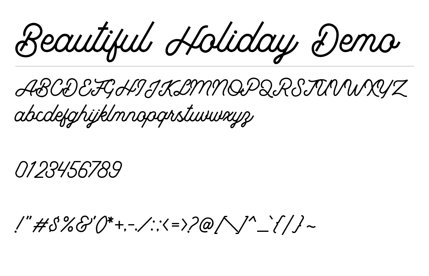 Beautiful Holiday Demo Font preview