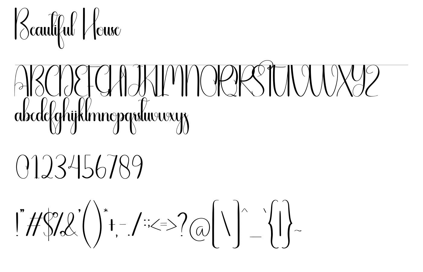 Beautiful House Font preview