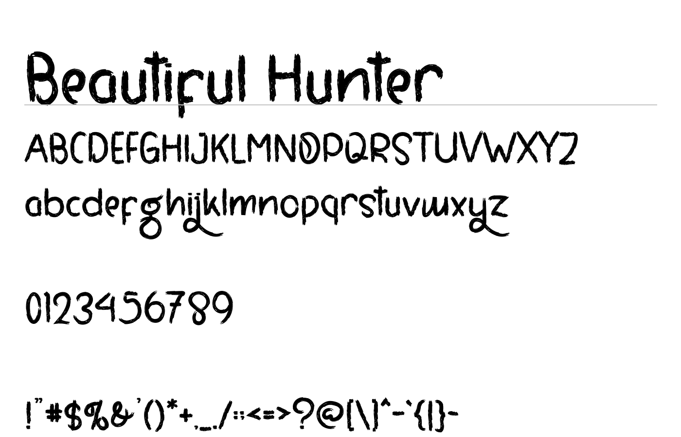 Beautiful Hunter Font preview