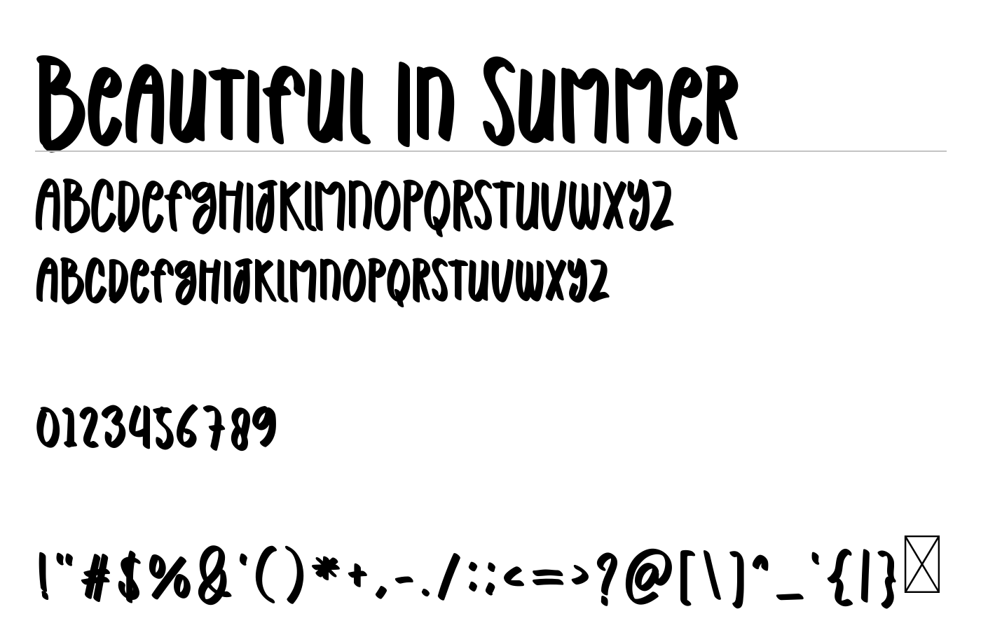 Beautiful In Summer Font preview
