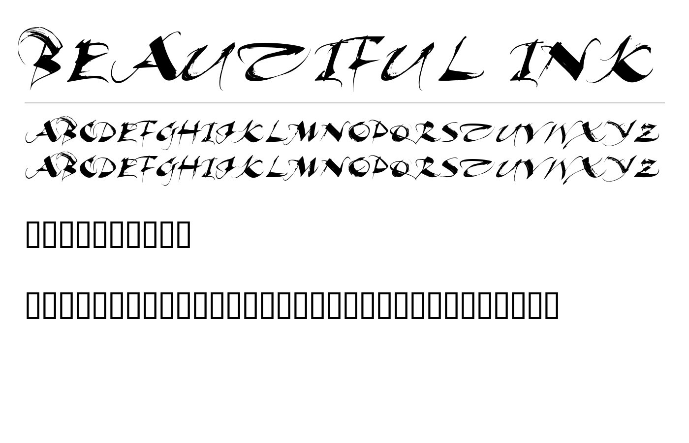 Beautiful Ink Font preview