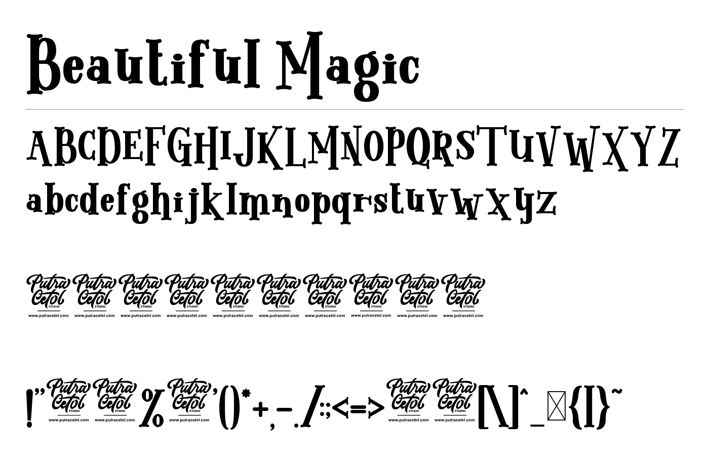 Beautiful Magic Font preview