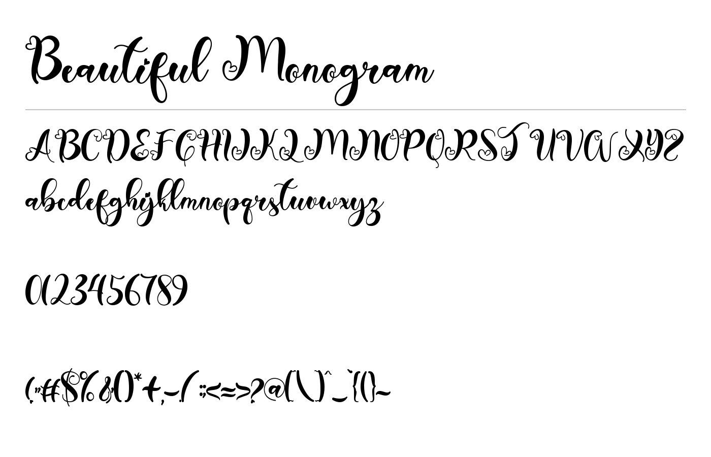 Beautiful Monogram Font preview