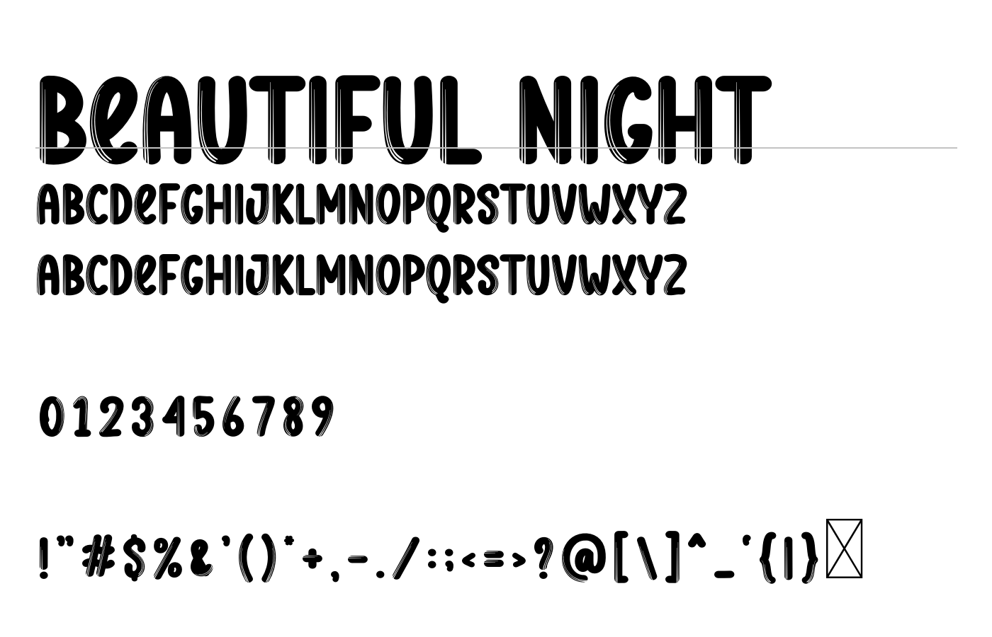 Beautiful Night Font preview