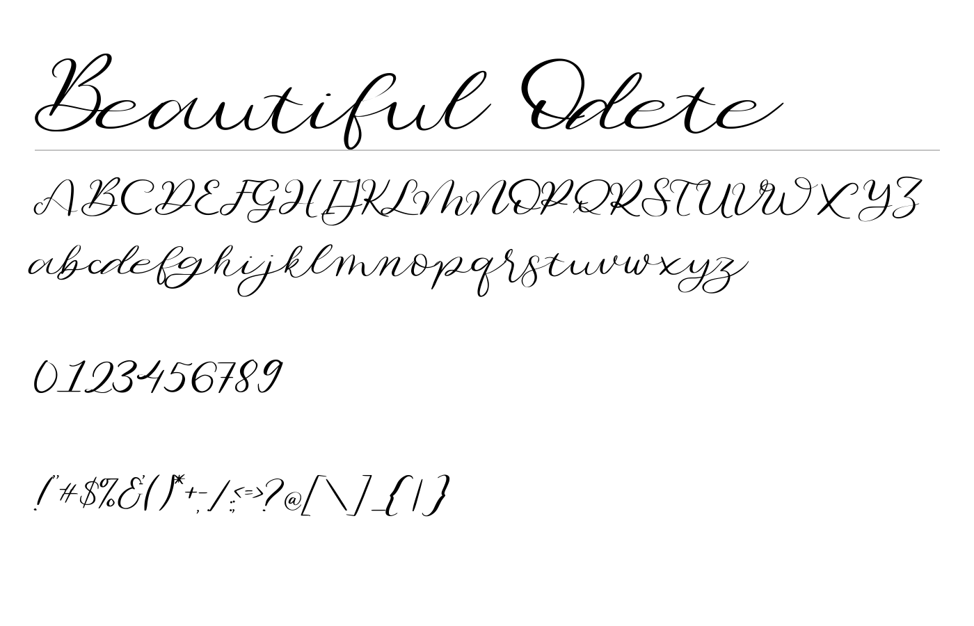 Beautiful Odete Font preview
