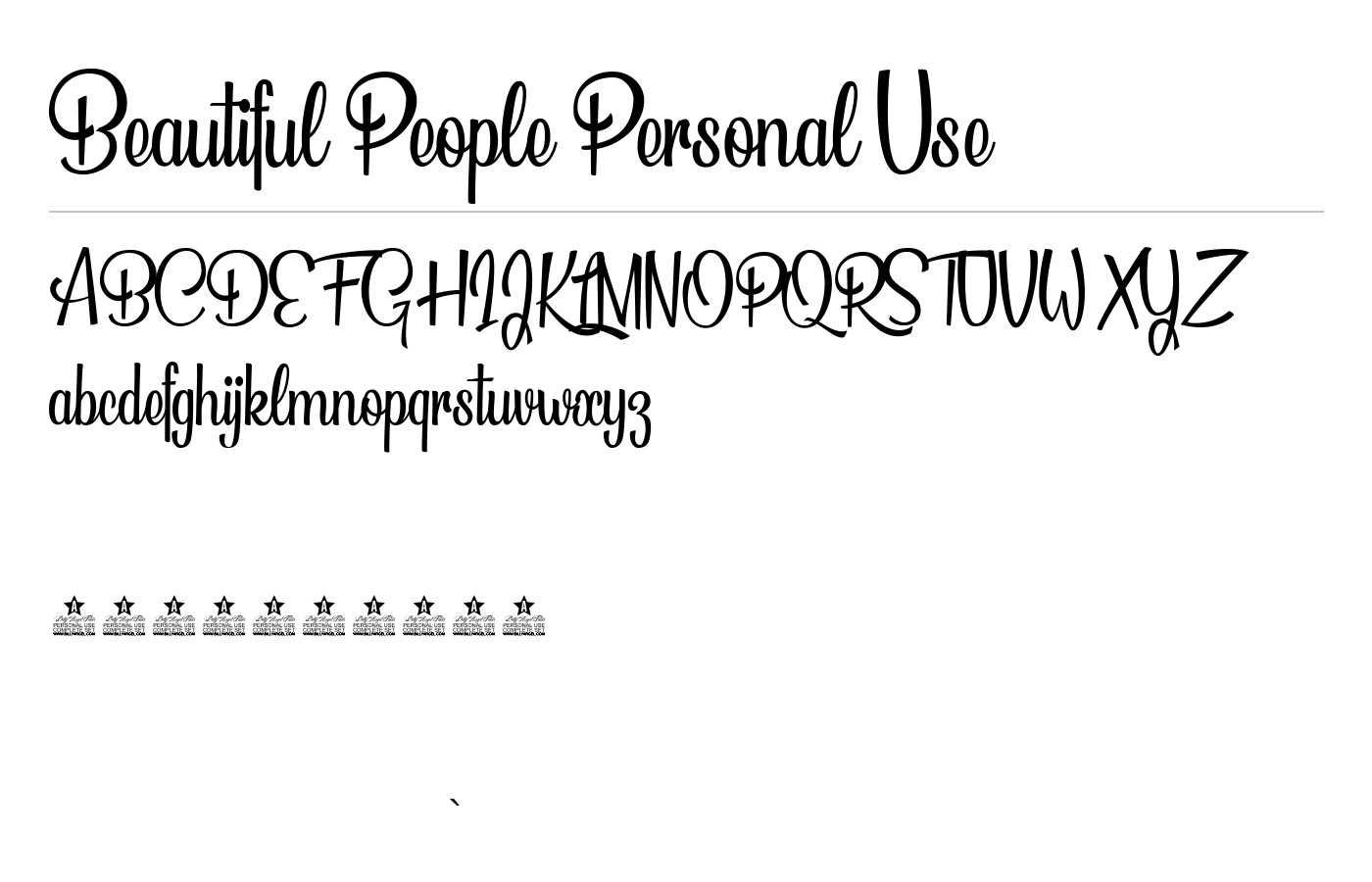 Beautiful People Personal Use Font preview