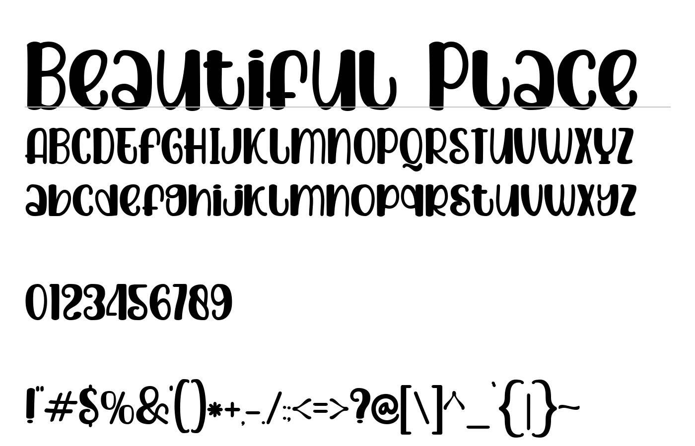 Beautiful Place Font preview