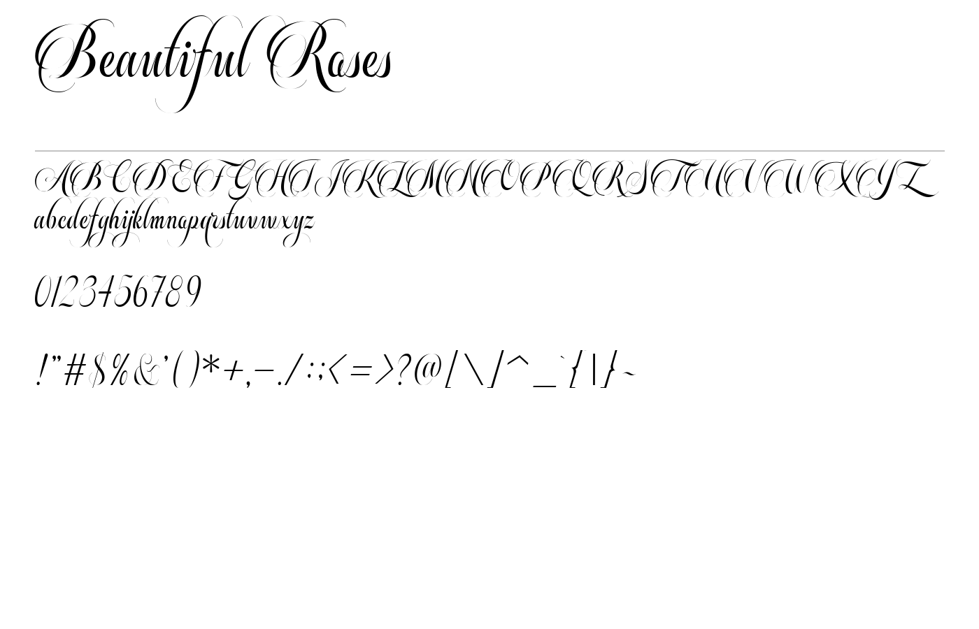 Beautiful Roses Font preview