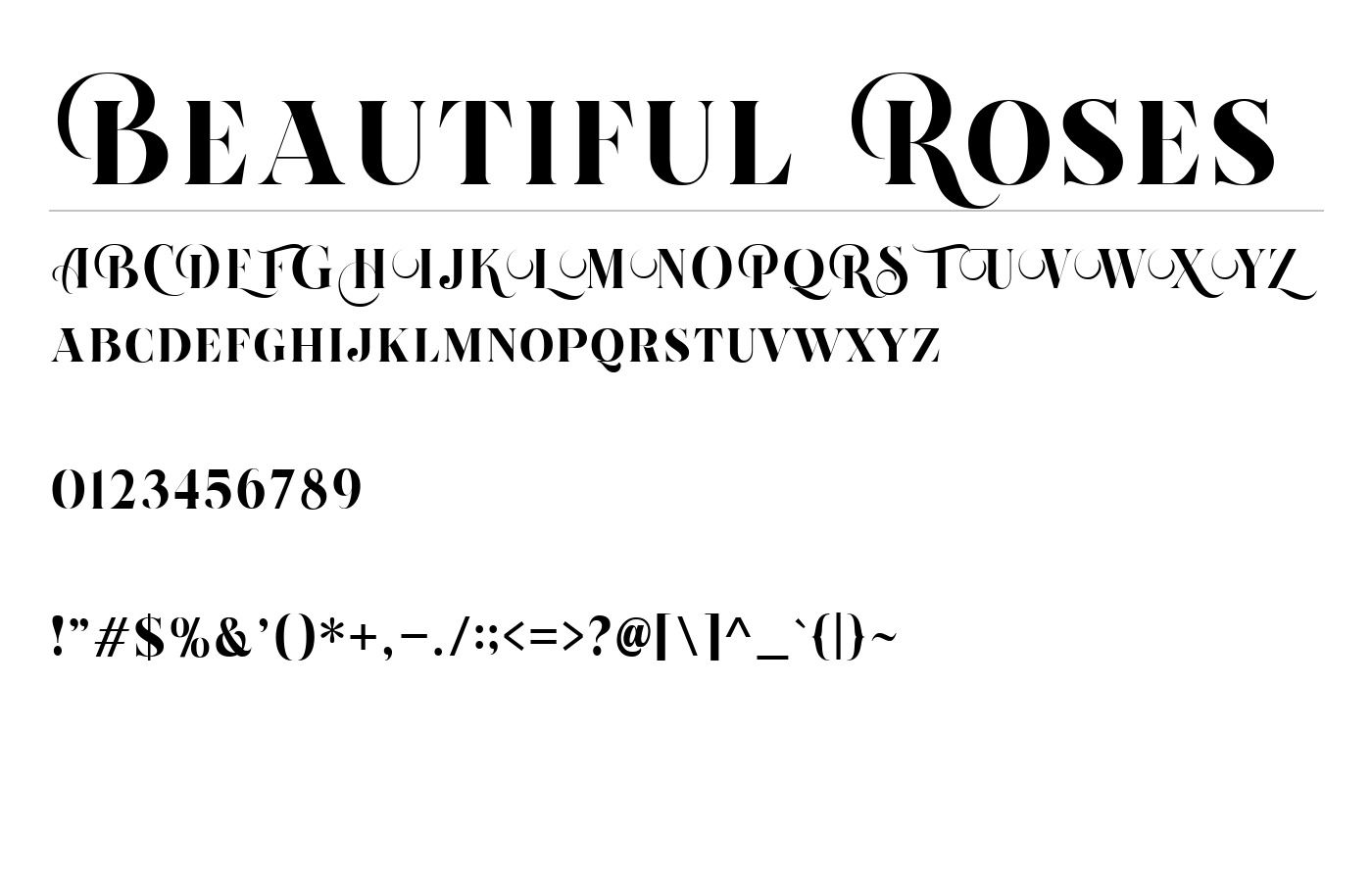 Beautiful Roses Font preview