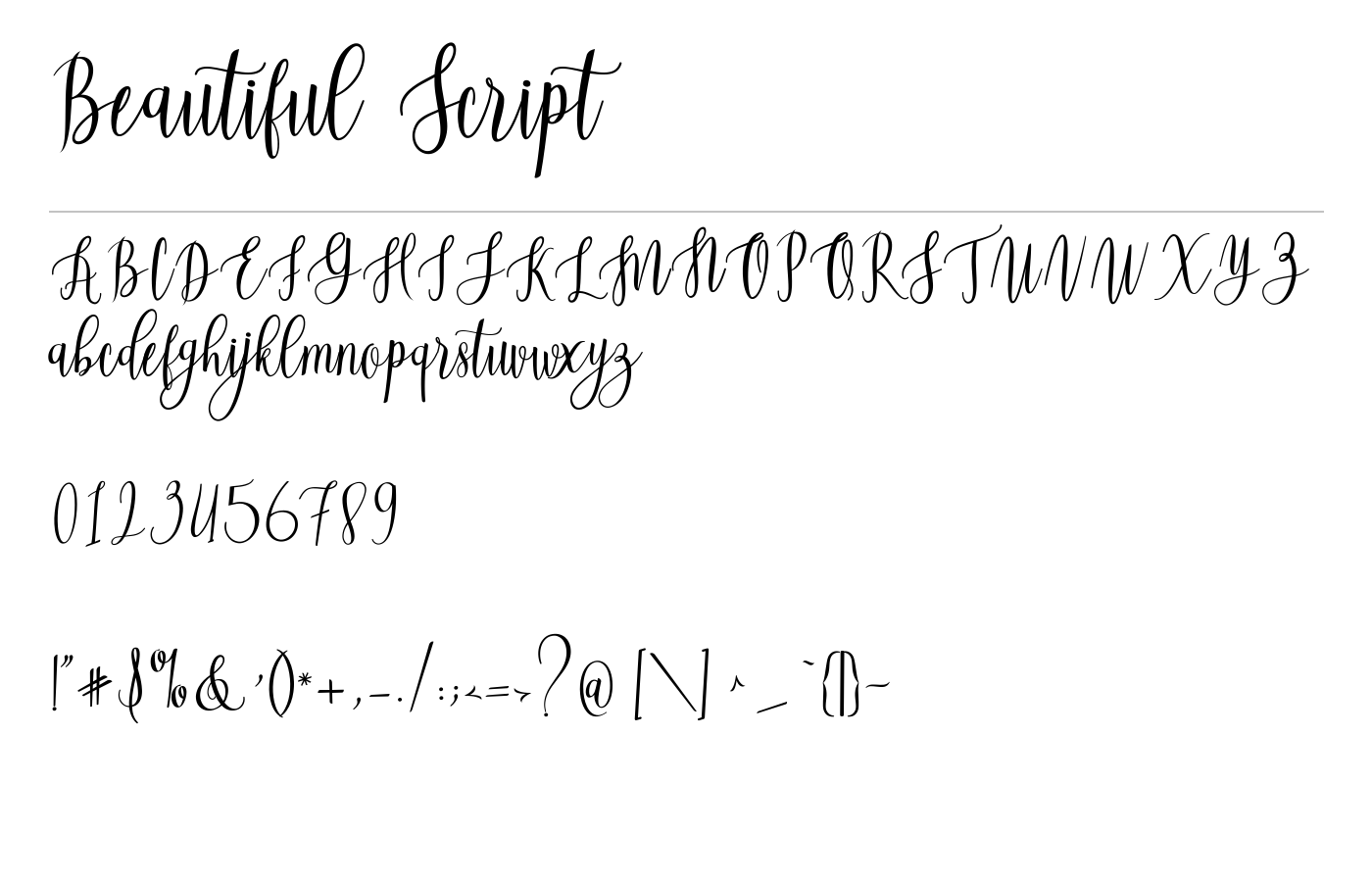 Beautiful Script Font preview