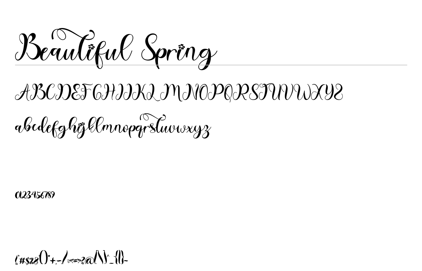 Beautiful Spring Font preview