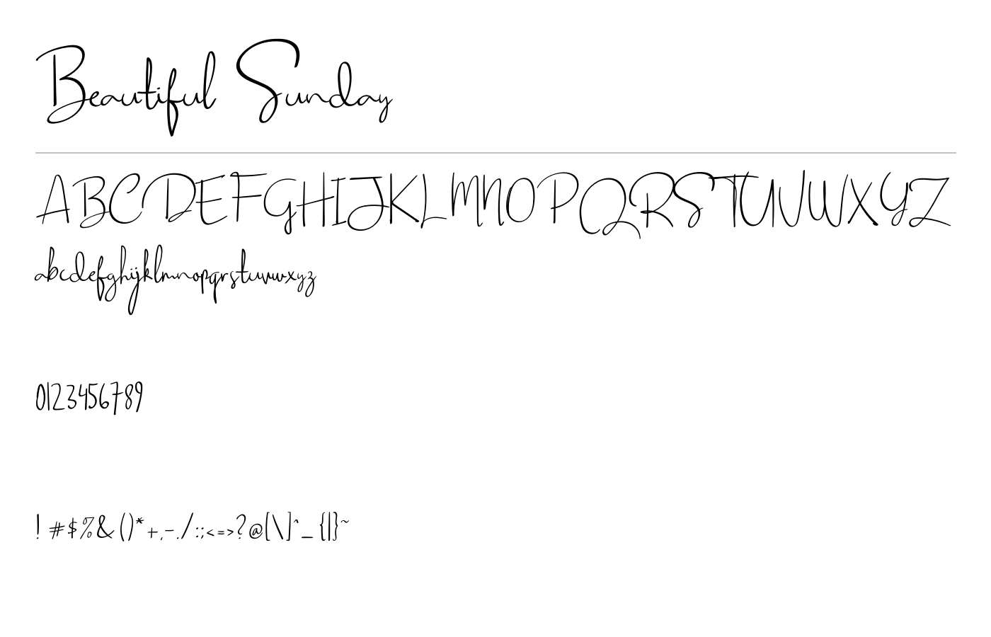 Beautiful Sunday Font preview