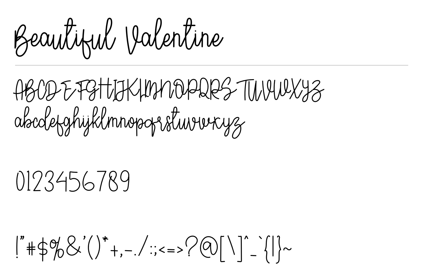 Beautiful Valentine Font preview