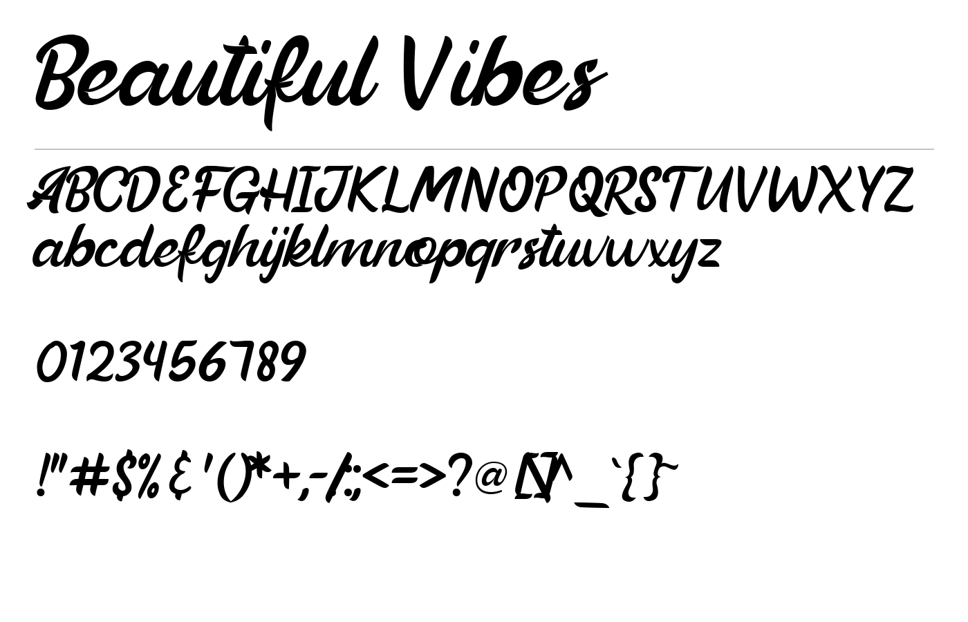 Beautiful Vibes Font preview