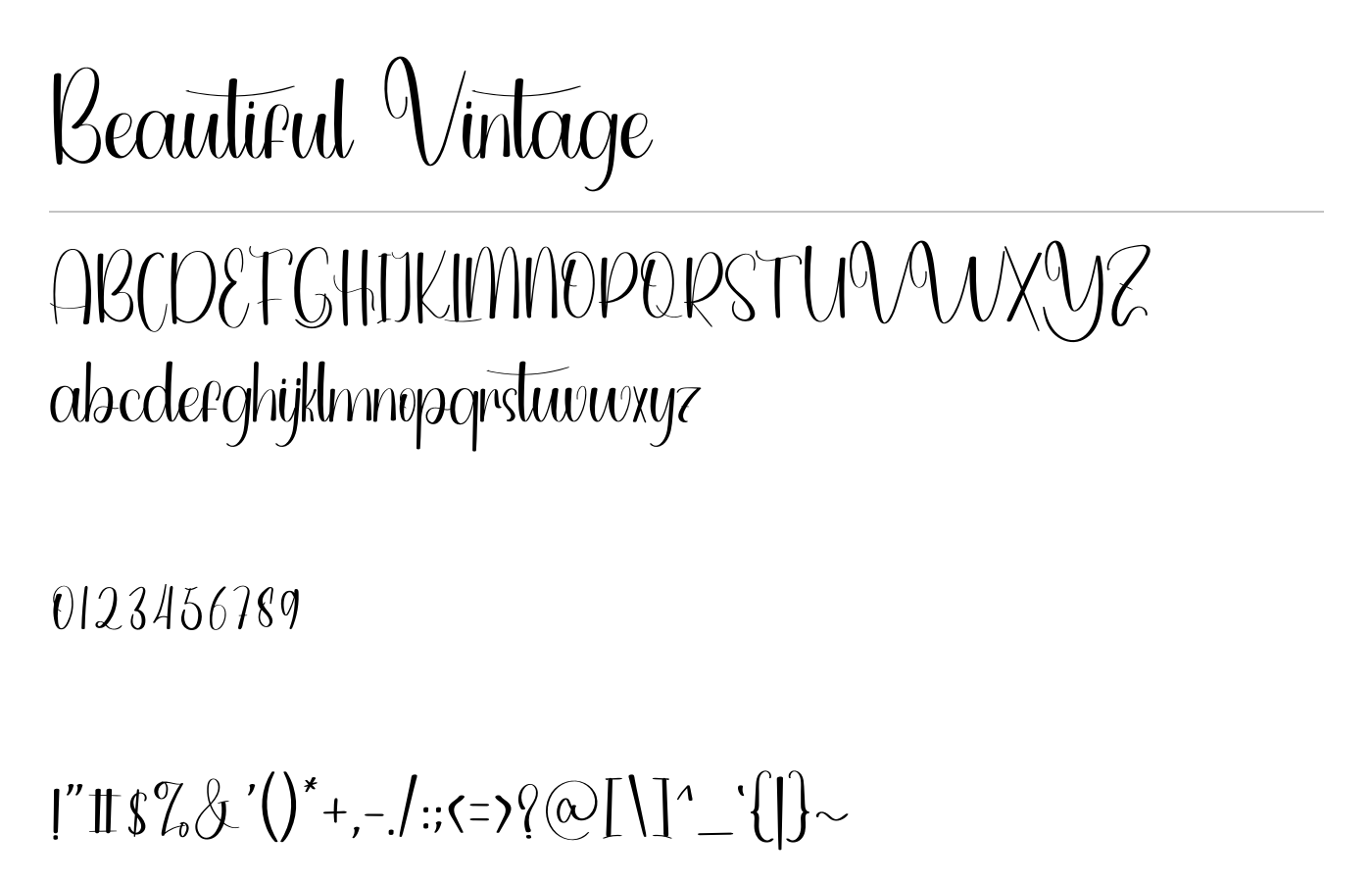 Beautiful Vintage Font preview