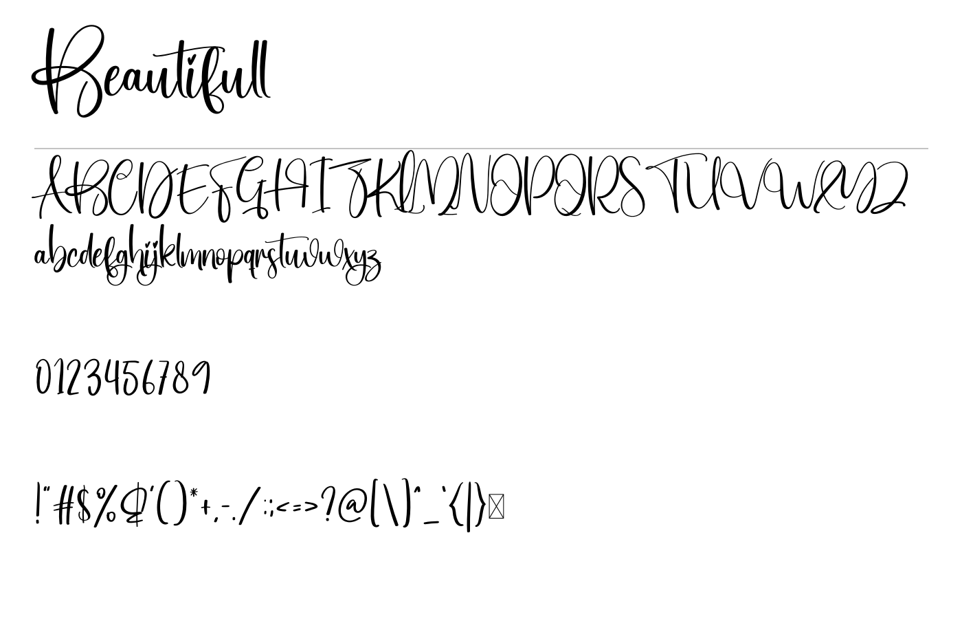 Beautifull Font preview