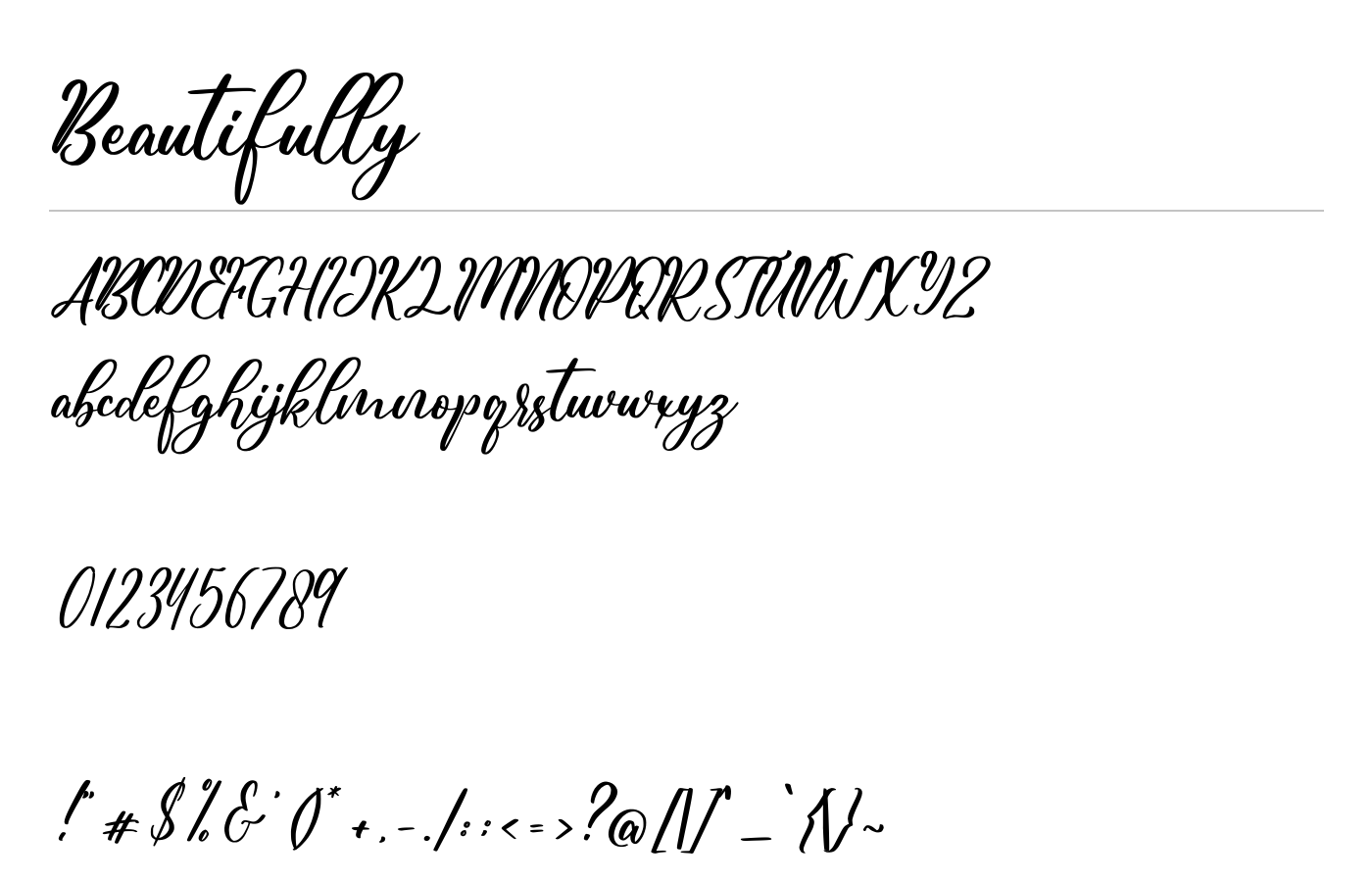 Beautifully Font preview