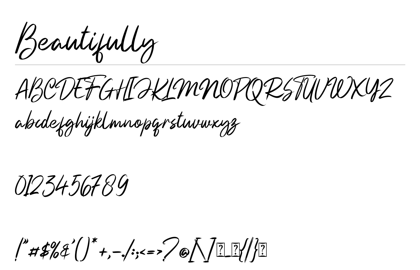 Beautifully Font preview