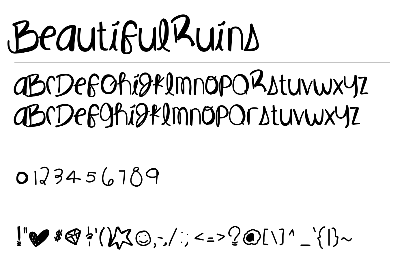 BeautifulRuins Font preview